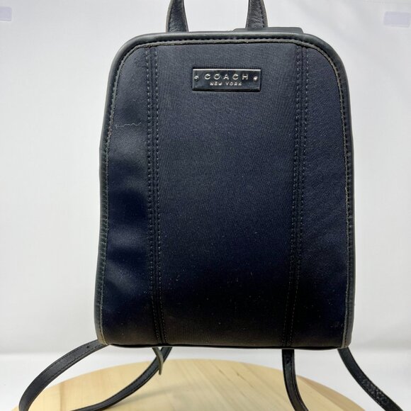 COACH  Vintage 1998 Black Neoprene Leather Small Backpack w/hangtag - Picture 1 of 13